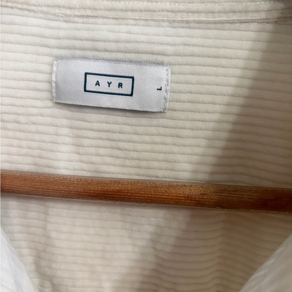 AYR size L ivory Deep End Cordoroy shirt. Super soft. Layer with texture. - Picture 4 of 10